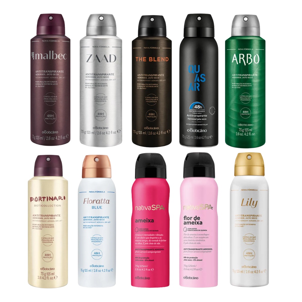Desodorante Antitranspirante Aerossol Boticário Masculino e Feminino ...