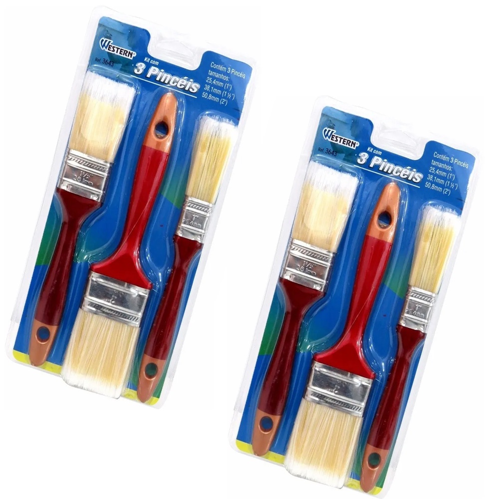Kit 6 Pincel Trincha para Pintura Parede Acabamento Reforma Pincel Para ...
