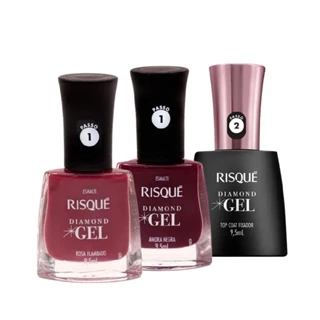 Kit 3 uni Humores Amor Elegante Risque Diamond Gel Manicure