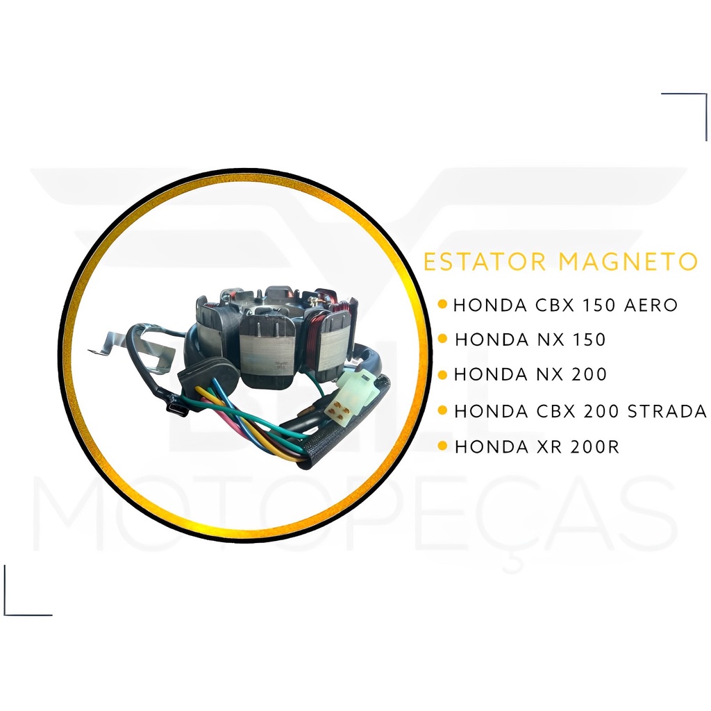 Estator do Magneto Honda Cbx 200 Strada Cbx 150 Aero Nx 150 Nx 200