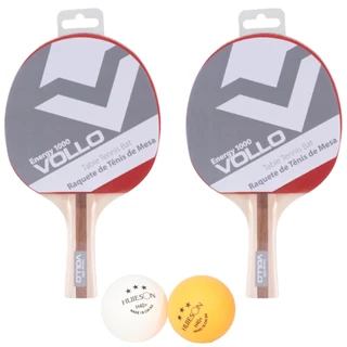 Kit 2 Raquetes Ping Pong Tenis de Mesa + 2 Bolas Tenis De Mesa Oficial