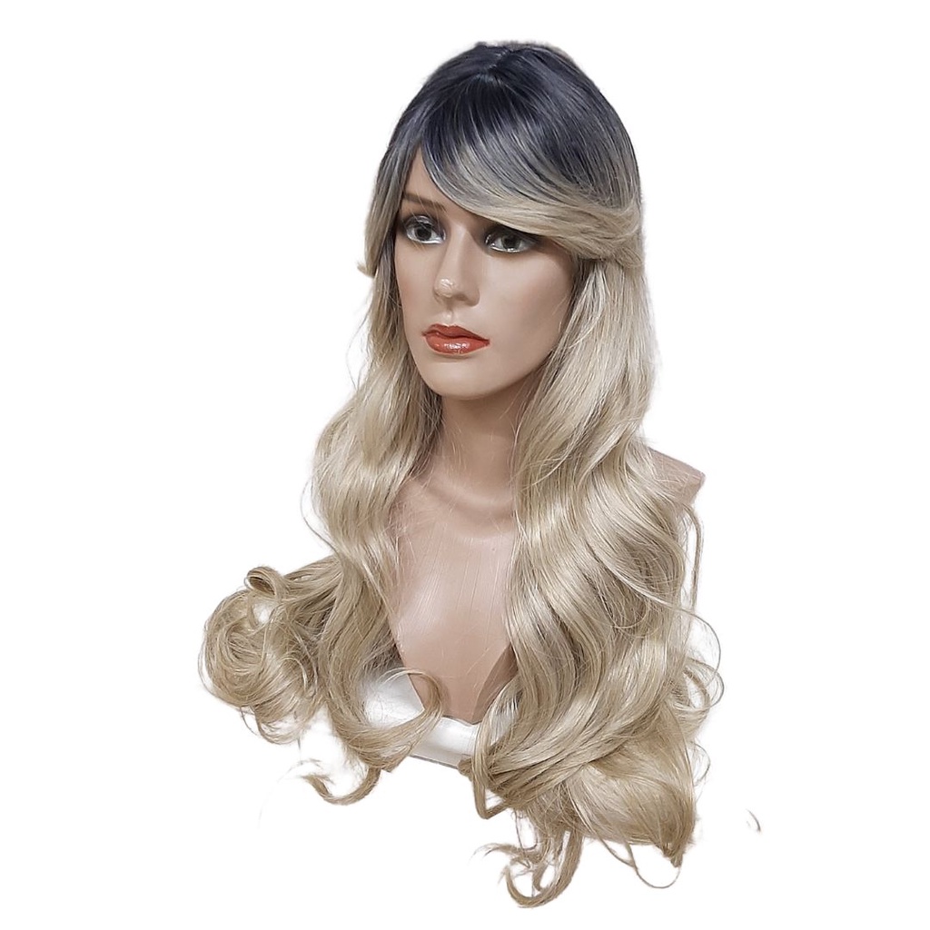 Lace Wig C/ Franja Orgânica Fibra Premium Lisa 70cm