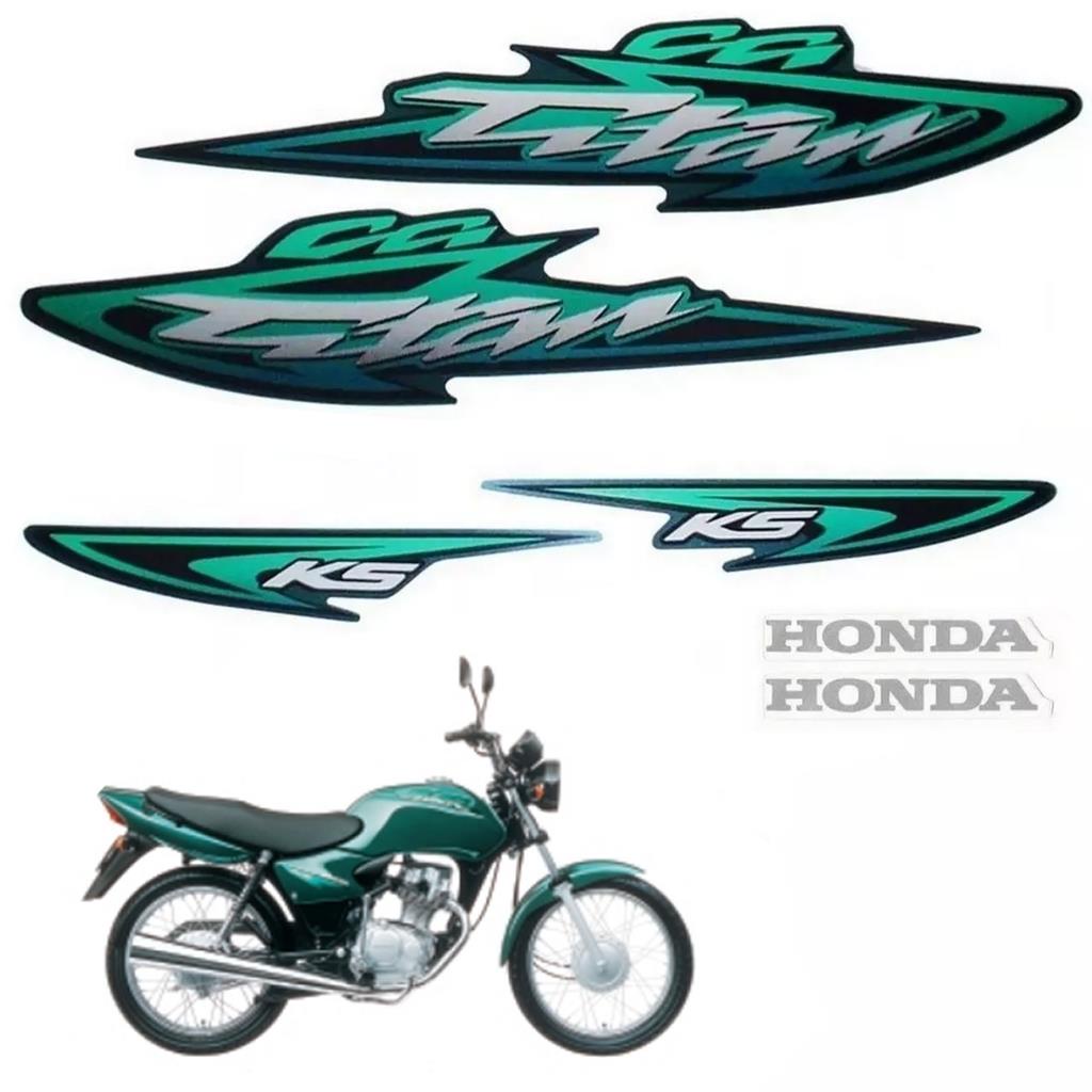 Jogo Adesivo faixa Cg Titan 125 Ks Verde 2003
