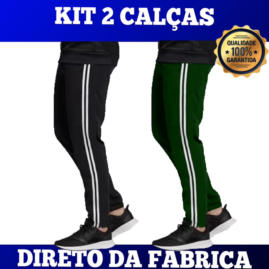 Kit 2 Calças Esportiva Flanelada - Agasalho - Abrigo - Adulto e Plus Size