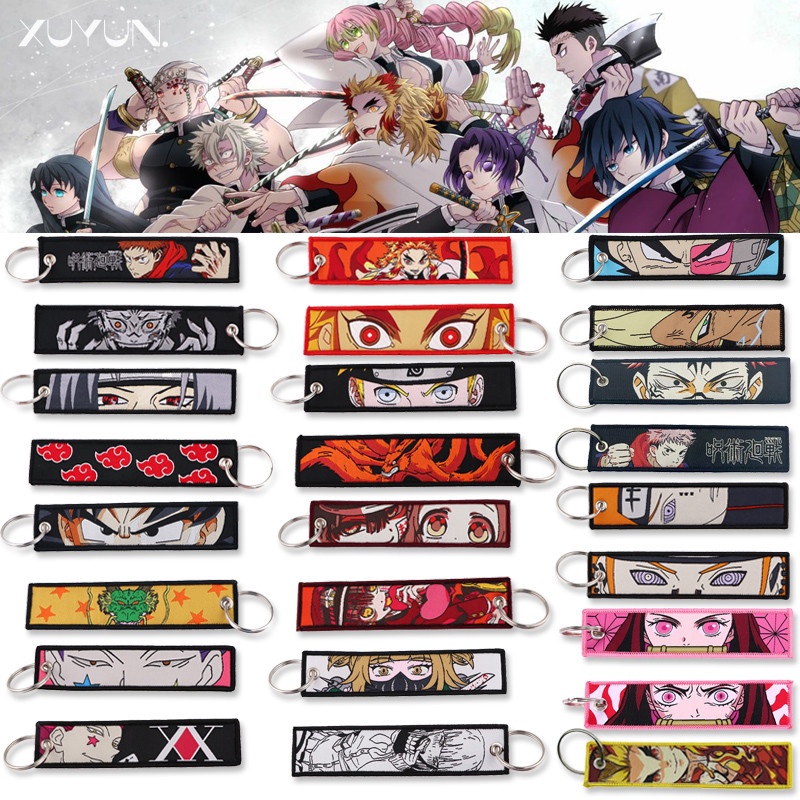 24 Estilos Caçador De Demônios Anime Japonês : Personagem Naruto Figura De Olhos Bordado Chaveiro Pingente Lembranças Presentes Para Amigos