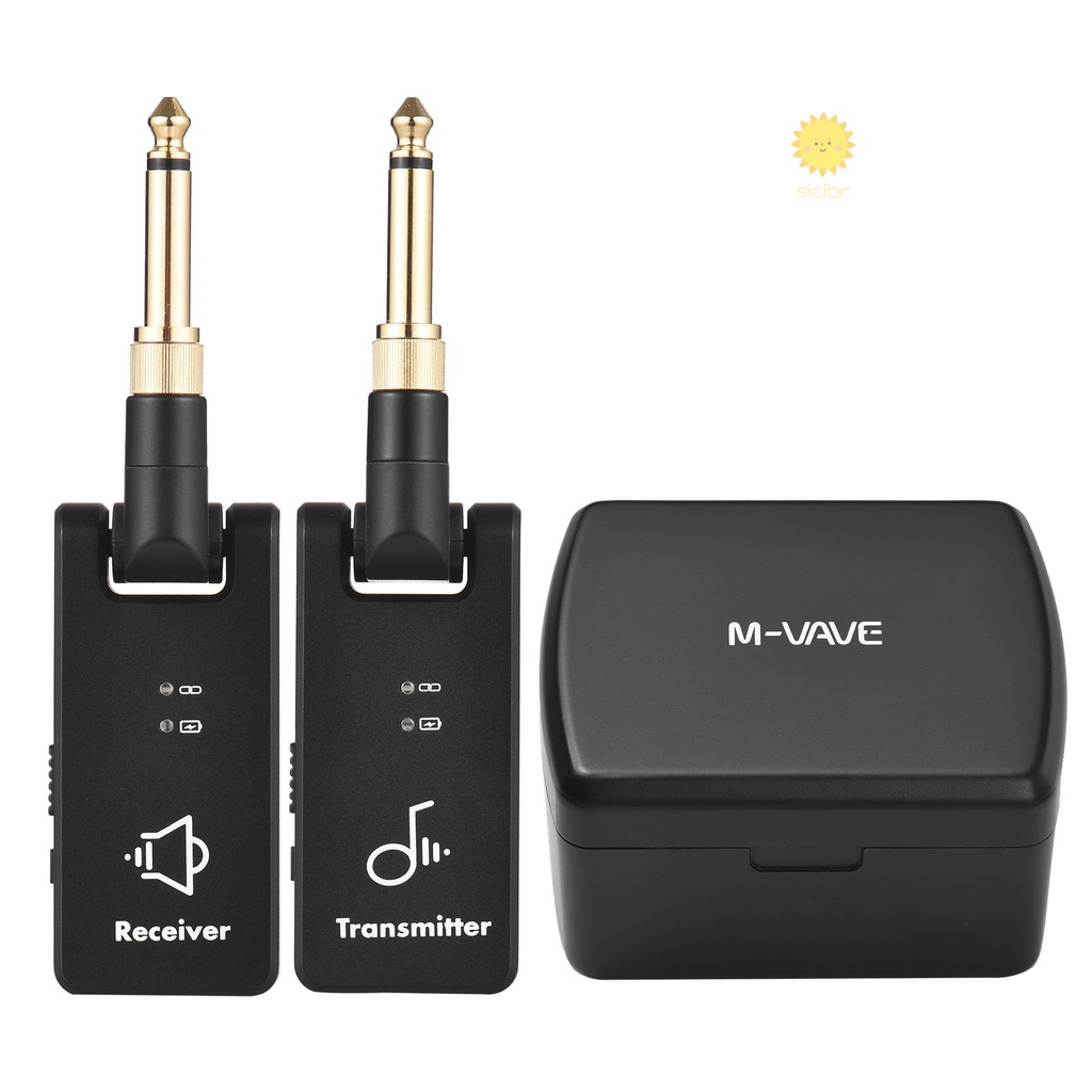 M-VAVE WP-8 Sistema De Transmissão Sem Fio Receptor E Transmissor De Guitarra Elétrica Bateria Embutida Com Caixa De Carga 3,5mm & Plugue De 6,35mm Para Baixo