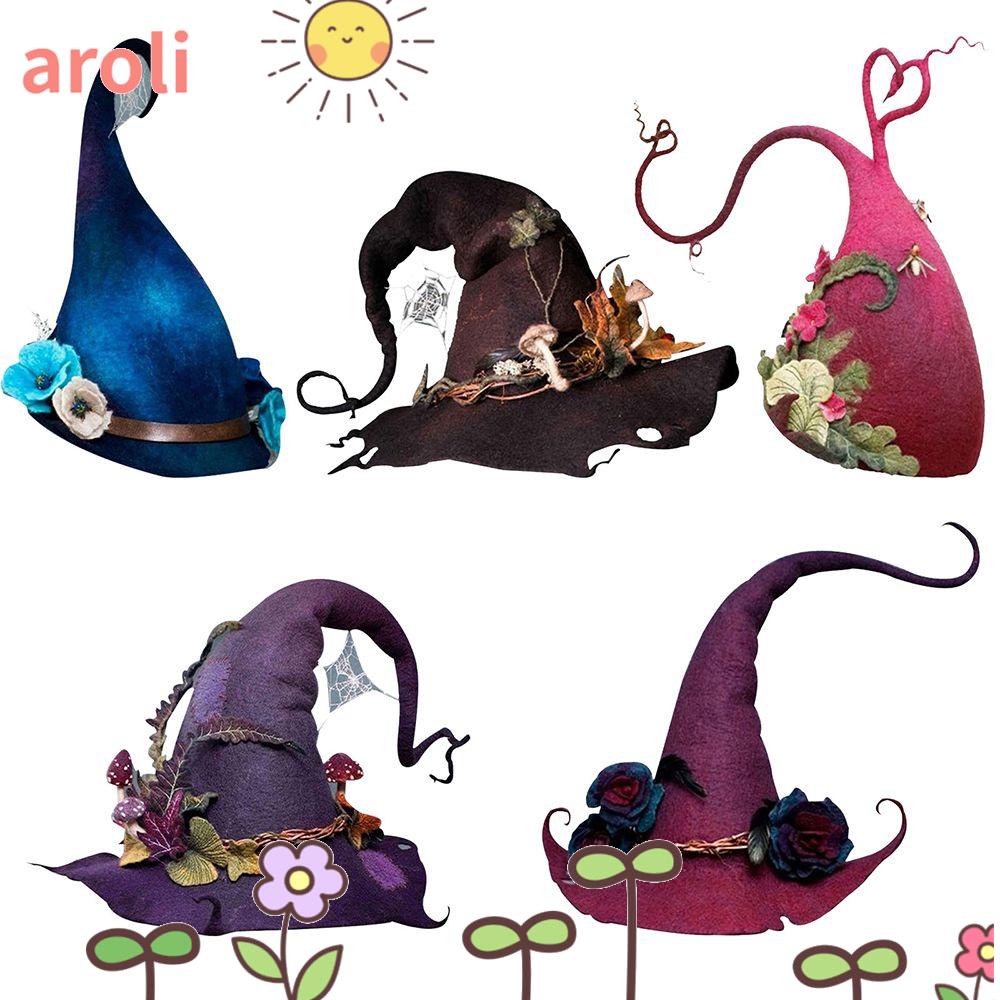 AROLI Chapéu De Feiticeiro De Feltro De Bruxa Mascarada . s Fashion Wide Brim Magic Wizard
