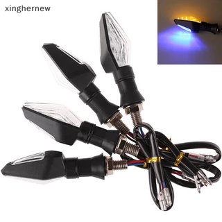 xinghernew 12LED Luz Indicadora De Mudança De Direcção Da Motocicleta Amber + Blue Universal XHW