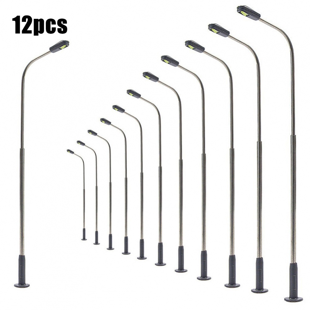 Lamp Posto De Lâmpada 14cm Modelo Layout Ferroviário Luzes De Rua De Cabeça Única De Trem