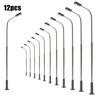 Lamp Posto De Lâmpada 14cm Modelo Layout Ferroviário Luzes De Rua De Cabeça Única De Trem