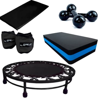 Kit Cross Funcional - Mini Jump + colchonete + peso1kg + caneleira4kg + step