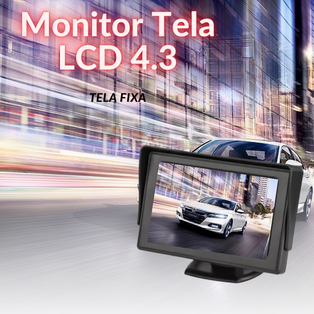 Monitor Tela Lcd 4.3 Polegadas Automotivo Imagem Colorida para Câmera de Ré Alta Qualidade