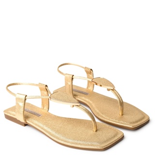 Rasteira Mini Craquele Ouro Enfeite Gota