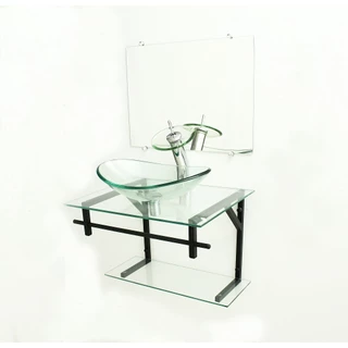 GABINETE DE VIDRO 60CM AP COM CUBA OVAL INCOLOR