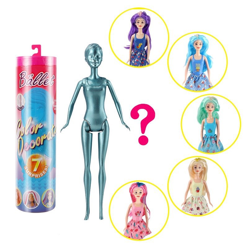 Barbie Color Doll Reveal Com 7 Surpresa : Revelação Da Água Look & Cria Mudança Do Rosto Baby Hair House Aniversário Jogo De Brinquedos