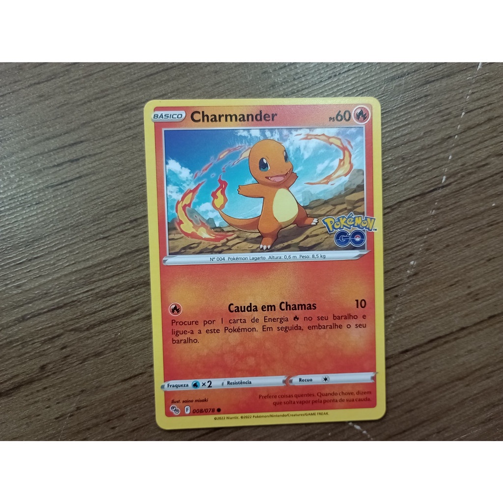 CARD POKEMON CHARMANDER - POKEMON GO - 8/78 - ORIGINAL