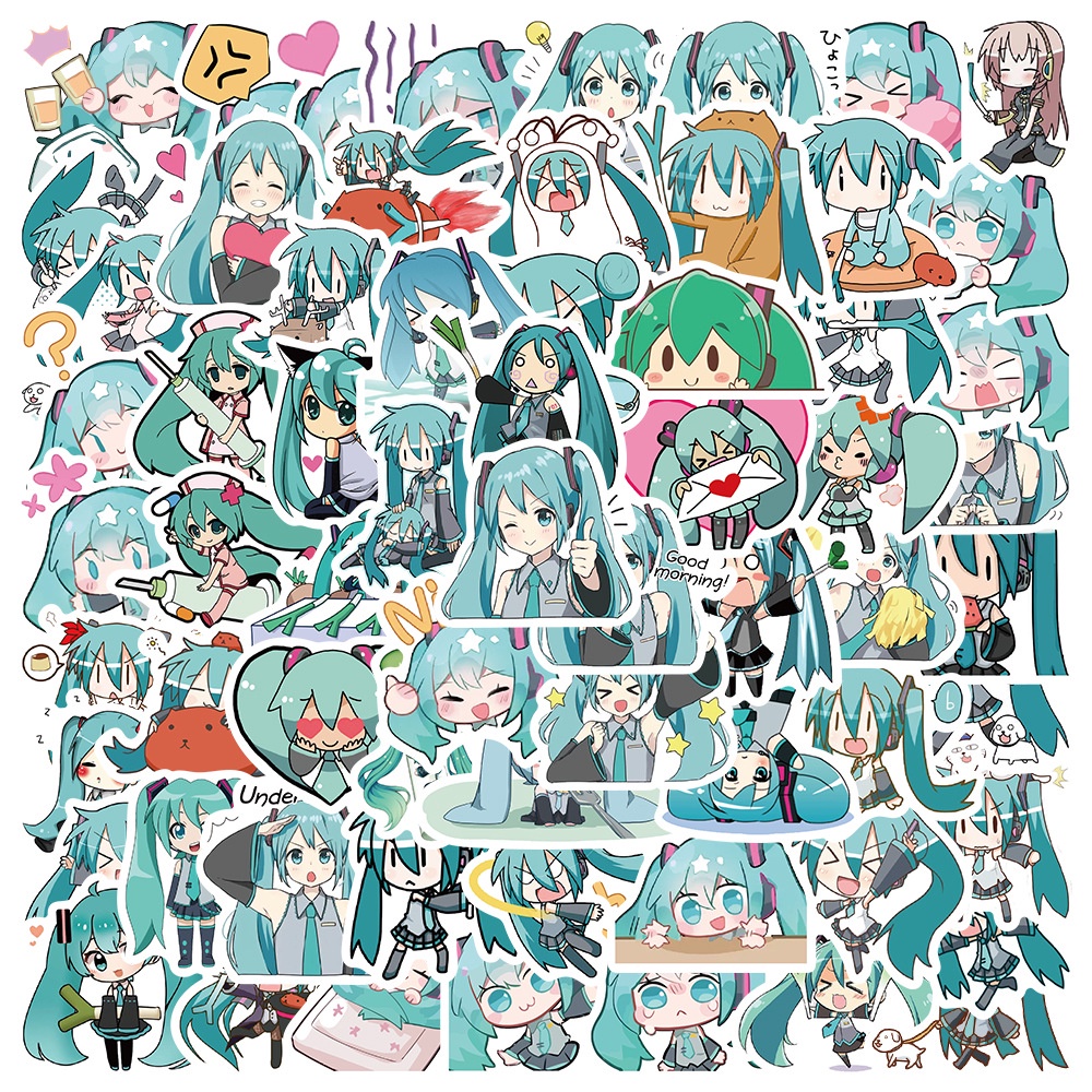 65 Folhas De Desenho Animado chibi Hatsune Miku Emoticon Pack Adesivos De  Grafite Para Bagagem Manual De Decoração De Cadernos | Shopee Brasil