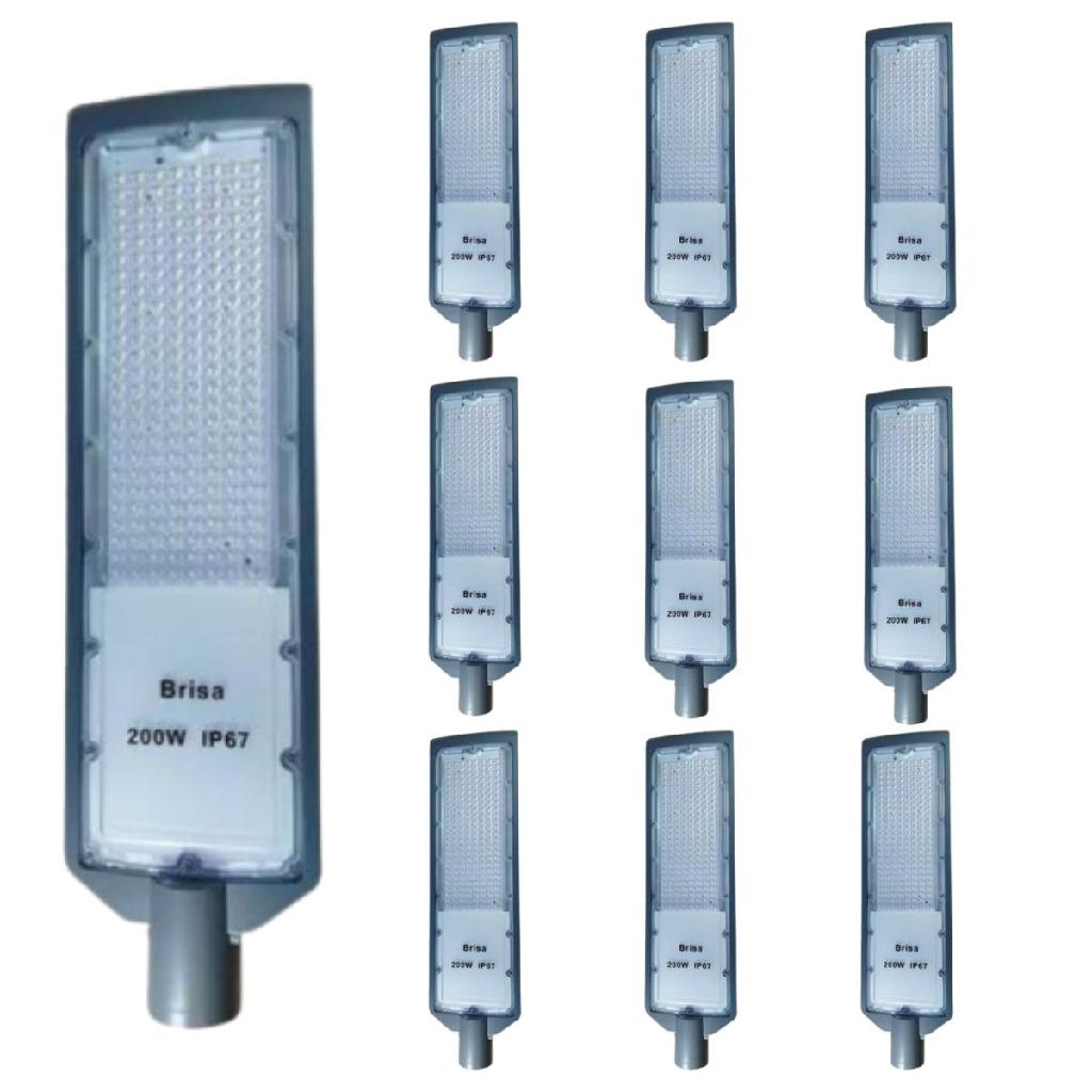 KIT 10 Luminária Led Para Poste 200w Iluminação Publica Bivolt Ip67