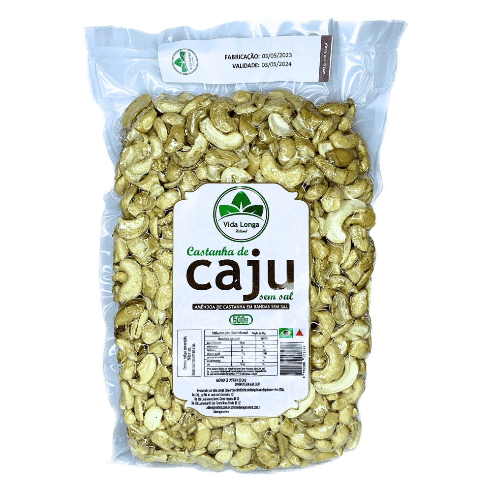 Castanha de Caju 500g em Bandas Torrada - Com Sal ou Sem Sal | Shopee ...