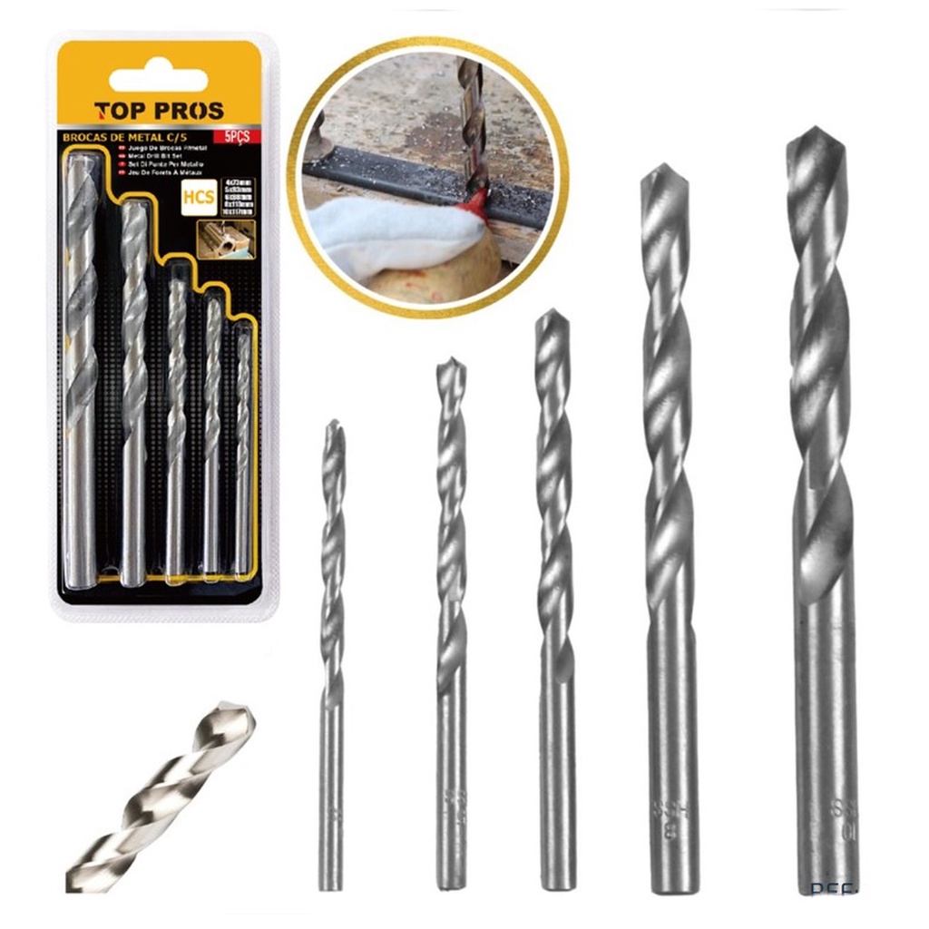 Jogo Brocas Aço Rapido Furar Metal Madeira Plastico Aluminio Furadeira ...