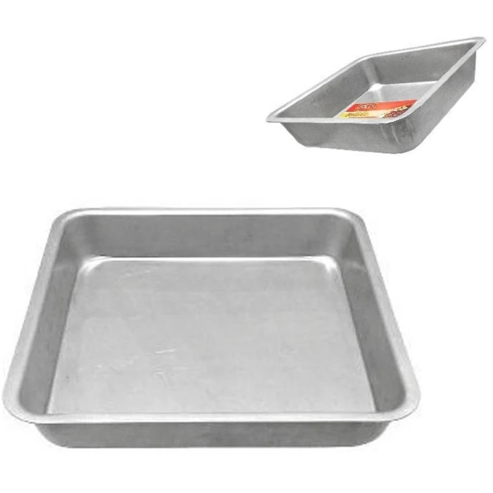 Forma Assadeira Quadrada Polida Pequena Forninho Air fryer 18cm