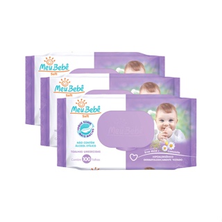 KIt C/3 Meu Bebê Soft Toalhas Umedecidas com 100 unidades
