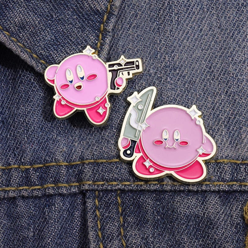 Star Kirby Brooch Alloy Pino De Lapela Japonês De Liga De Bonito Anime Casal De Crachá De Cartoon Acessórios