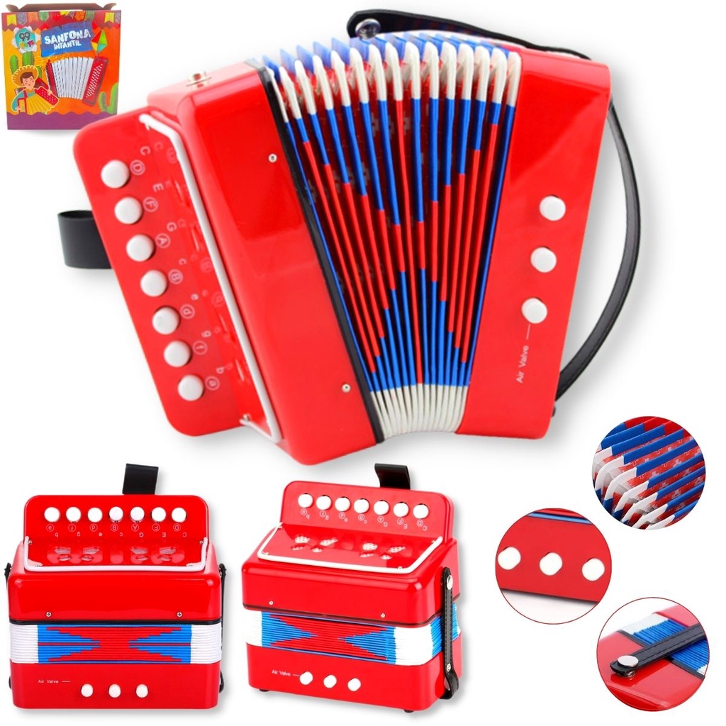 Acordeon Sanfona Gaita Acordeão Infantil Semi-profissonal
