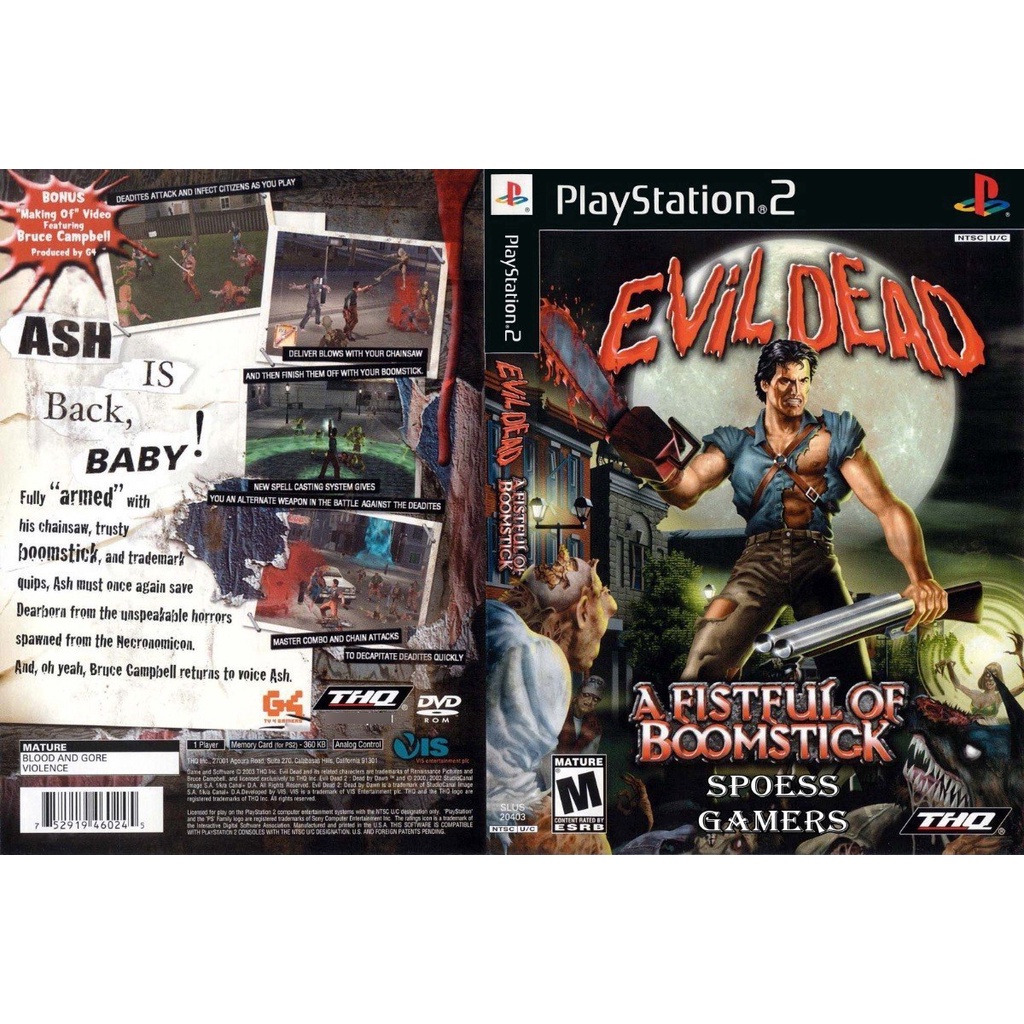 Evil Dead Ps2 1 E 2 Português Coleção (2 Dvds) Patch Terror