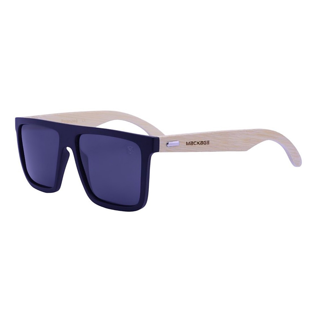 Óculos de Sol Unissex Esportivo Wayfarer Acetato Haste Madeira Polarizado com proteção UVA/UVB Mackage