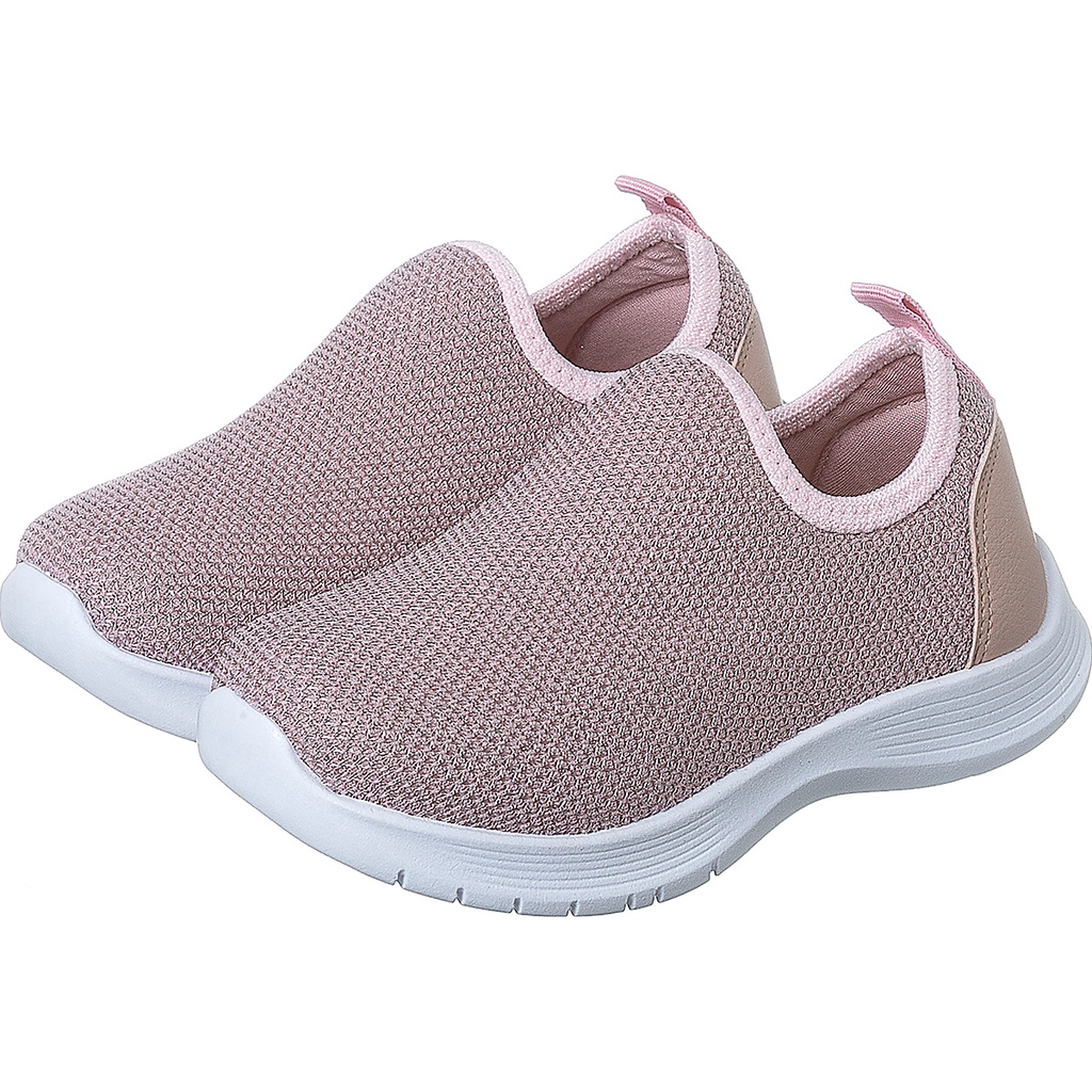 Tenis Calce Facil Infantil Feminino Escolar Nude Kidstep
