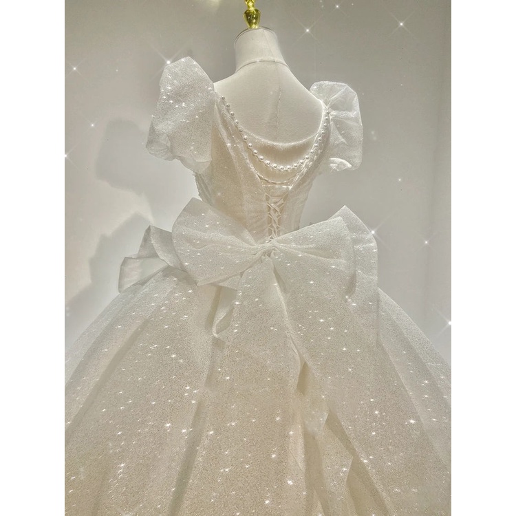 Vestido de Noiva Francês Master Wedding Dress 2023 Noiva Novo Estilo High-End Texture Spring Trailing Tamanho Grande Retro Temperamento Luxo Homem Pequeno