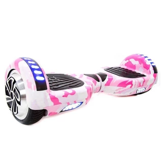 Hoverboard Skate Elétrico 6.5 Led Bluetooth Rosa Camuflado
