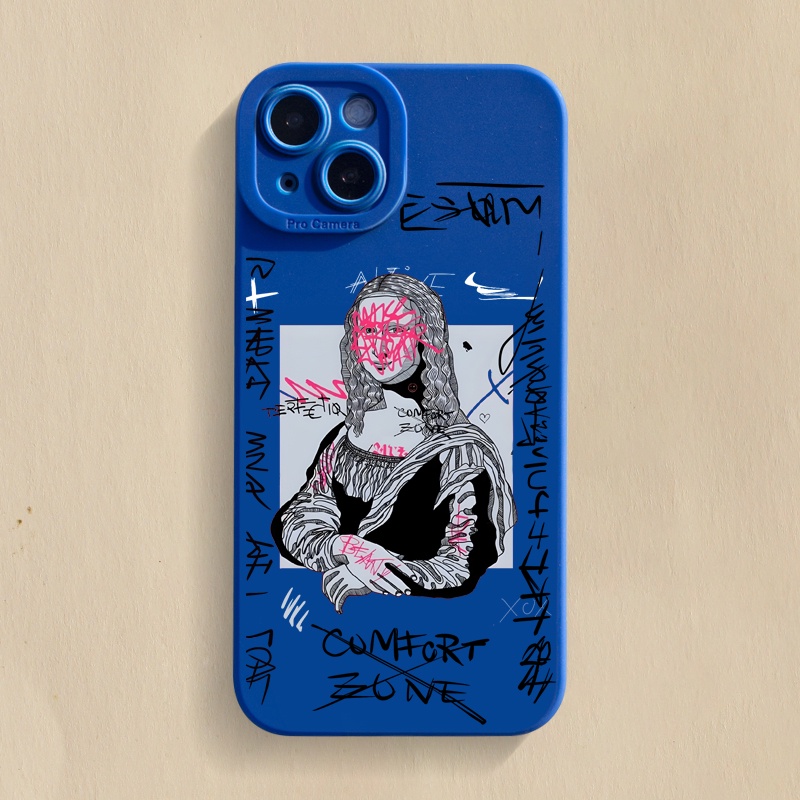 Graffiti Grande Arte Estética Mona Lisa Silicone Caso Para iPhone