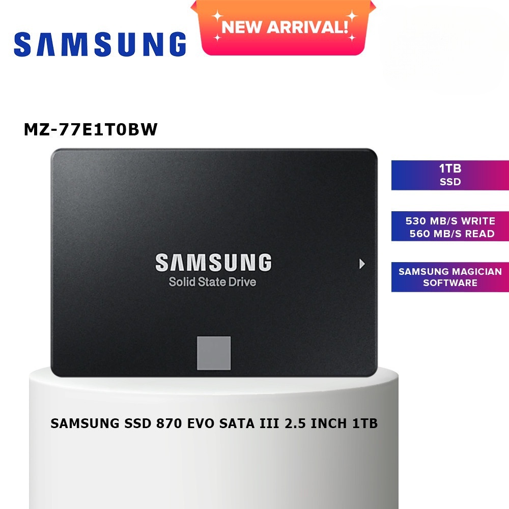 Samsung 870 Evo Sata III 2,5 " SSD 1TB-MZ-77E1T0BW