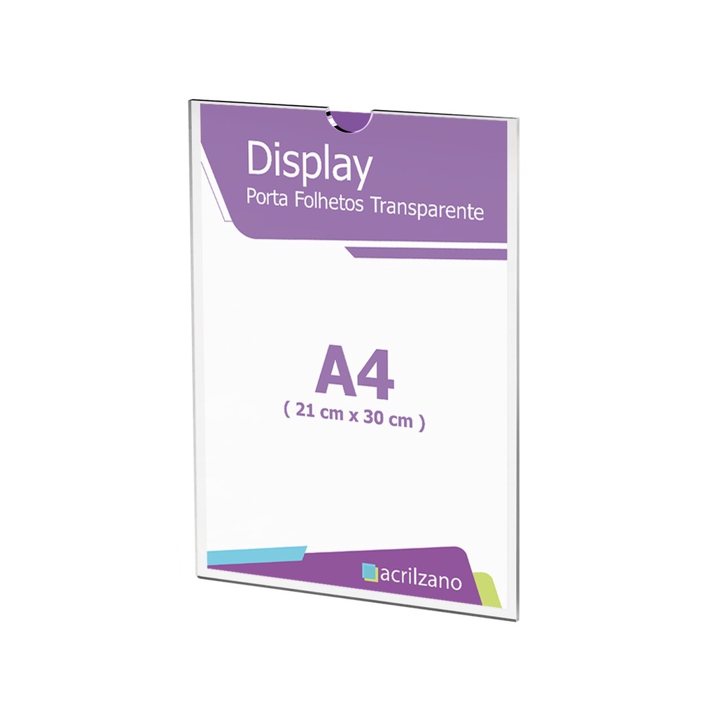 Quadro De Aviso A4 Display De Parede Acrílico