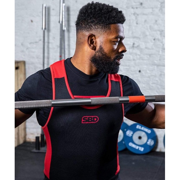 SBD POWERLIFTING SINGLET Homem FIT-Preto E Vermelho | Shopee Brasil