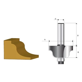Fresa para Borda Romana com Rolamento HT 1/4 Pol D-02593 Makita