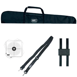 Capa de Proteger AR15 Sport Simples 120 + Bandoleira 2 Pontas AR15 Sport + Porta Chumbinhos AR15 Sport 5.5mm + Alvos de Papel 14x14