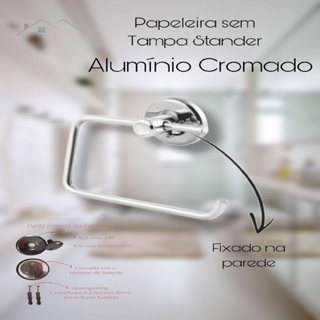 Porta Papel Higiênico sem Tampa Aço Inox Stander