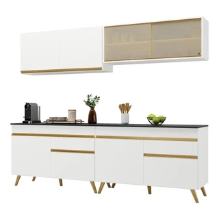 Armário de Cozinha Compacta 240cm Veneza Multimóveis V3696