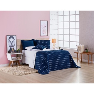 Colcha Cobre Leito Petit Poa Queen 3pcs Micropercal 200Fios Bolinha