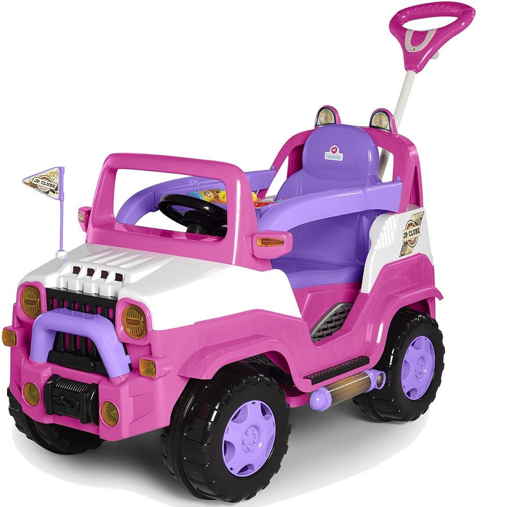 Carrinho de Passeio e Pedal para Bebe Calesita Diipi Rosa