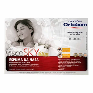 Travesseiro Nasa Antialergico Visco Sky Slim 1pç Ortobom Top Loja Jr