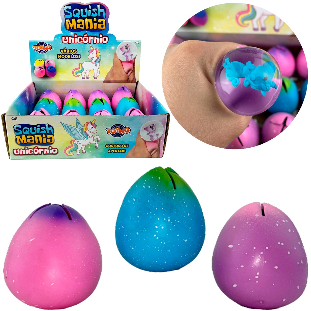 Brinquedo de Apertar Ovo de Unicórnio Sprem Ball Anti Stress