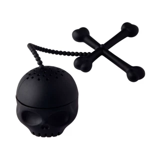 Infusor Individual Silicone Chá Preto Caveira Reutilizável
