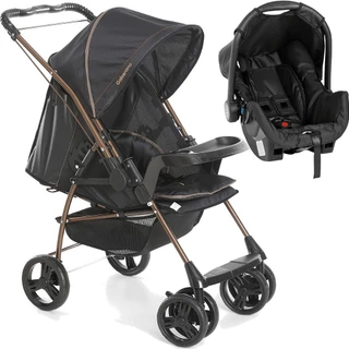 Carrinho de Bebe Galzerano Milano Bebe Conforto Preto Cobre