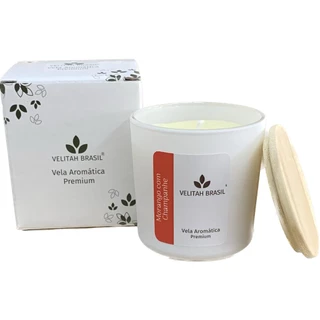 Vela Aromática Premium Morango Com Champanhe 190g 40h Velitah Brasil