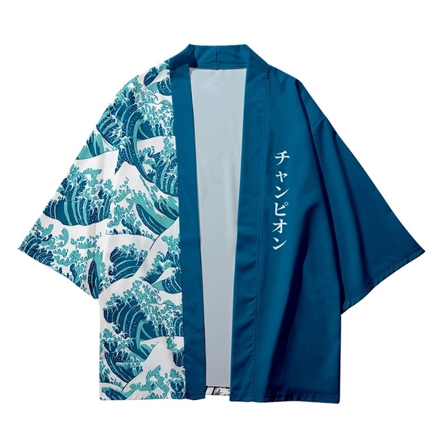 Cardigan Kimono Japonais Unisexe - Imprimé Dragon - Veste Ouverte Décontractée - Pour Plage, Festival, Streetwear