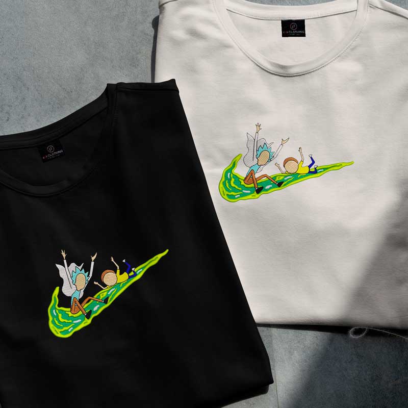 Camiseta NlKE "RlCK & M0RTY" BORDADA - 100% ALGODÃO